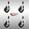 Service Caster 4 Inch 316SS Hard Rubber Swivel 1-1/8 Inch Expanding Stem Caster Set Brake SCC SCC-SS316EX20S414-HRS-TLB-118-4 - alternate 1